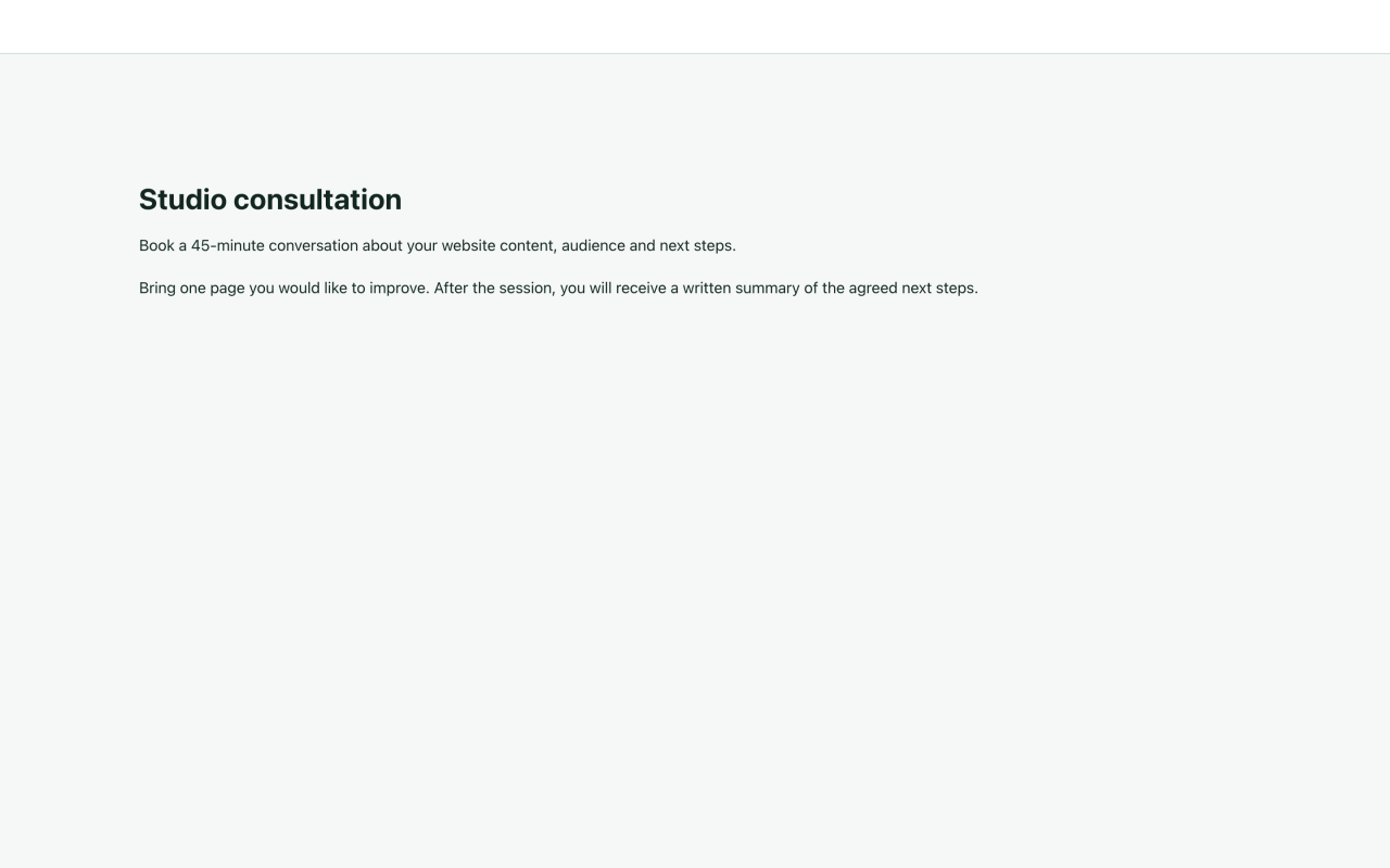 Updated public consultation page showing the approved 45-minute description and written summary.
