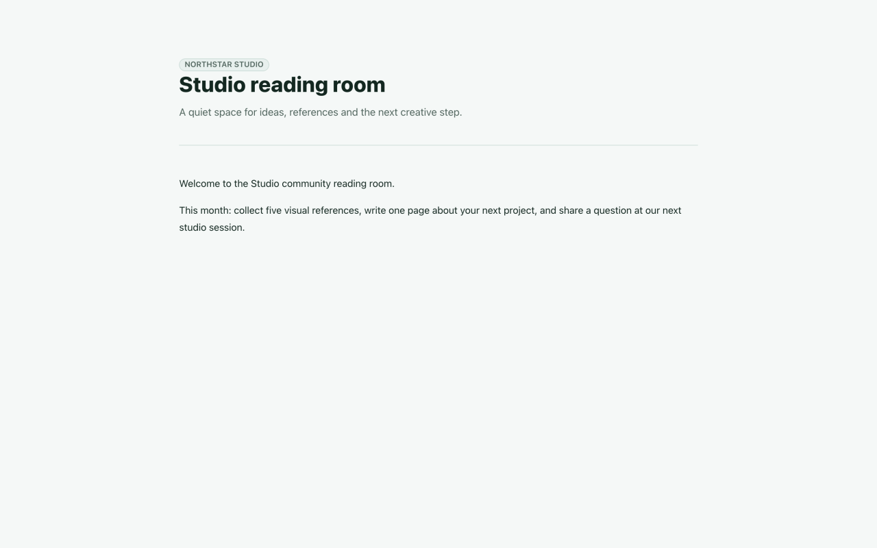 Miembro verificado de Studio community leyendo Studio reading room protegido