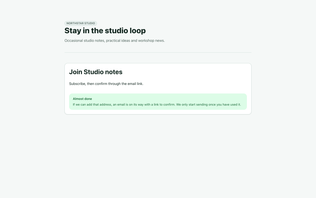 Almost done result while email confirmation is still pending