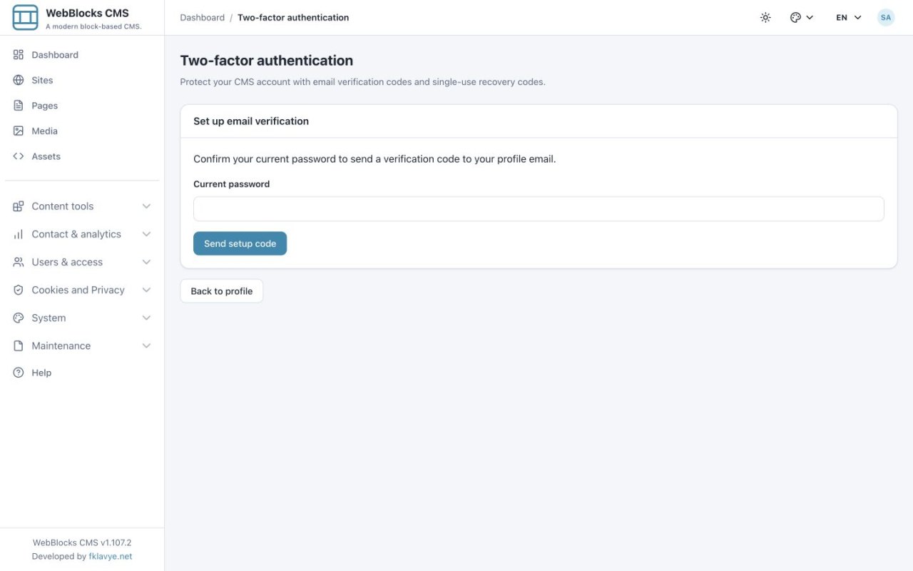E-Mail-Verifizierung mit leerem Passwortfeld.