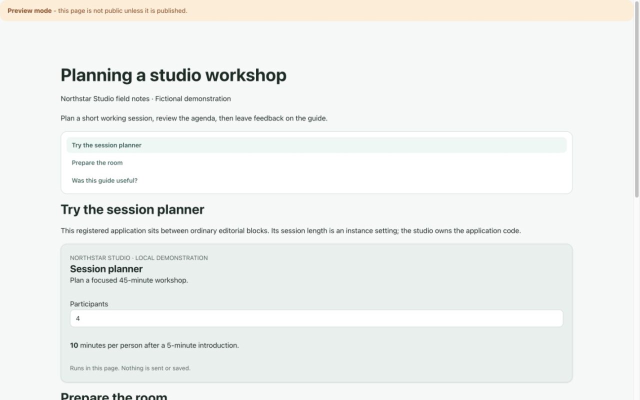 Northstar Session Planner appare nella guida sotto il TOC generato e il testo dell’articolo.